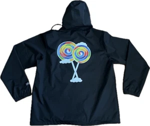 Trollz Rainbow Swirl Lollipop 1/4 Zip Windbreaker Hooded Rain Jacket Adult 2XL - Picture 1 of 12