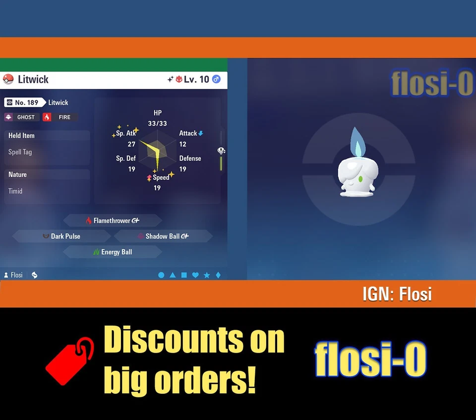 6IV Shiny Litwick Pokemon Legends ZA (Legends Z-A) - Image 1 of 1