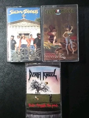 1980's Metal Punk Cassette Lot Elvis Hitler Death Angel Suicidal Tendencies Rock Foto 1 de 4
