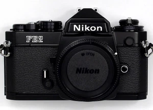 MINT+  Nikon FE2 35mm SLR Black Camera W/ Titanium Shutter Black #9853 - Picture 1 of 16