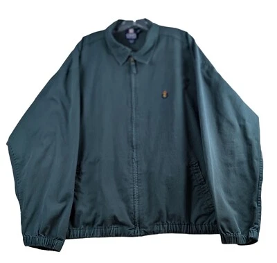 Chaqueta Vintage Chaps Ralph Lauren Para Hombres XXL Verde Bordado Cresta Logo Cremallera Completa Foto 1 de 4