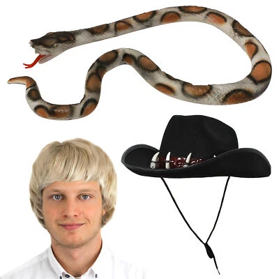 ILOVEFANCYDRESS™ SET COSTUME DA CACCIATORE DI COCCODRILLI AUSTRALIAN DAY AUSSIE PARRUCCA CAPPELLO FANTASIA