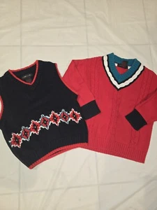 Vintage 90's Gymboree Sweater Lot Holiday & Vest Boys Size Medium M 6-7 - Picture 1 of 8