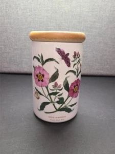 Portmeirion Botanic Garden Purple Rock Flower 7" Canister With Wooden Lid - Picture 1 of 1