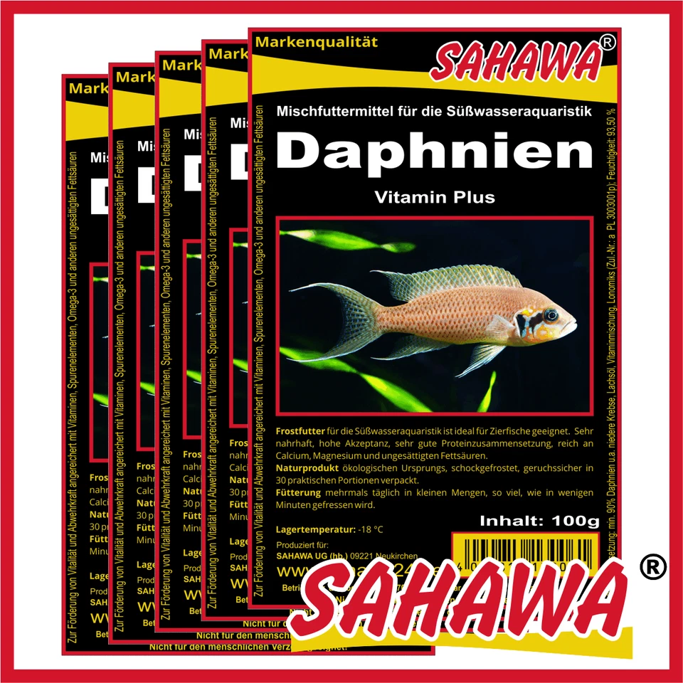 Frostfutter  Fischfutter Aquarium  5 x 100g Blister Sorte: Daphnien - Bild 1 von 1