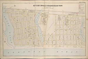 1889 KEY EAST, BRADLEY BEACH OCEAN PARK MONMOUTH COUNTY, NEW JERSEY ATLAS MAP - Picture 1 of 3