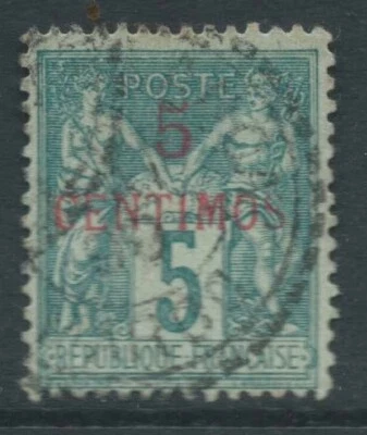 FRENCH MOROCCO 1899 SG3 5c on 5c bright yellow-green fine used Cat £30 - Image 1 of 2