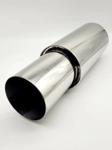 Caja trasera de acero inoxidable universal de 4"" punta estilo japonés de entrada rendimiento de 2 - Imagen 1 de 7