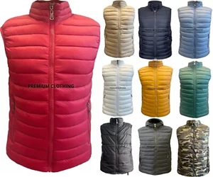 Mens Padded Sleeveless Jackets Gilet Body Warmer Puffer Quilted Bomber Winter - Picture 1 of 24