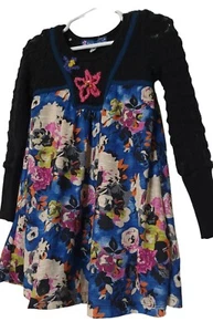 NEW Truly Me Sweater Dress sz 4 Crewel Embroidered Floral Print Long Sleeve - Picture 1 of 7
