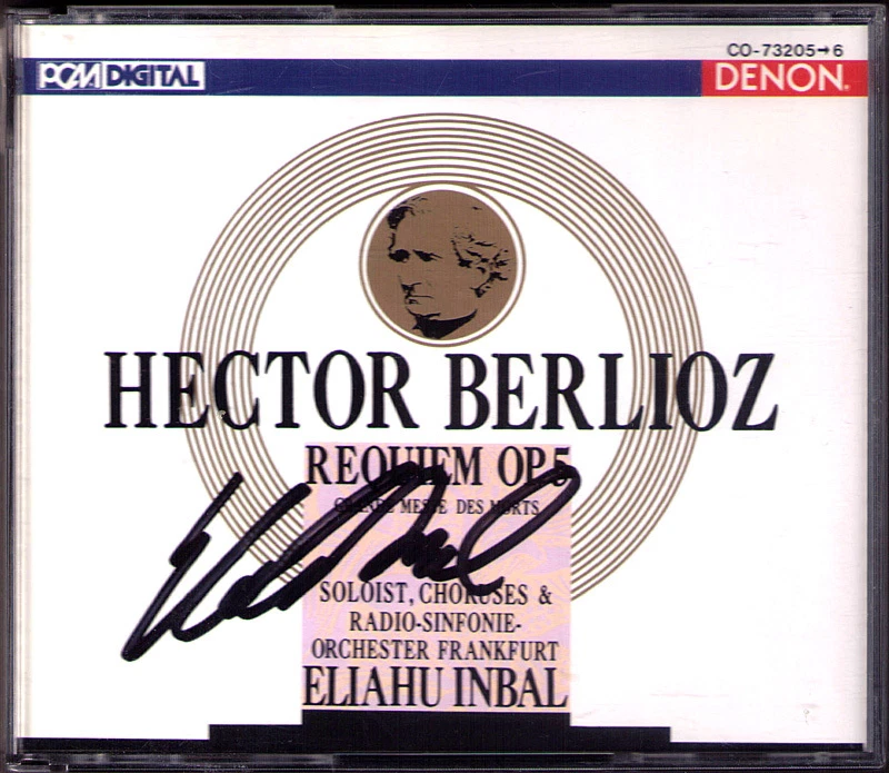 Eliahu INBAL Signed BERLIOZ REQUIEM Keith Lewis DENON Japan 2CD Frankfurt Radio - Bild 1 von 1