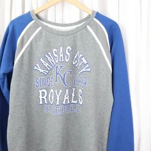 Womens Kansas City Royals Sweatshirt Size L MLB Top Baseball Raglan Shirt Large - Picture 1 of 10