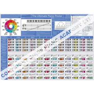 The Ultimate Piano Poster - Learn to Play Piano & Music Theory Chord/Scale Chart - Picture 1 of 8