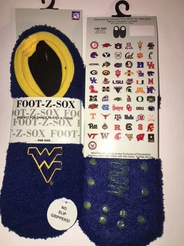 West Virginia University WVU Mountaineers Fuzzy Socks-NCAA Unisex Slipper Socks Cover