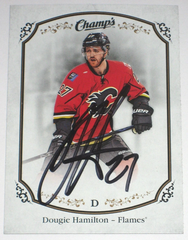 DOUGIE HAMILTON SIGNED 15-16 UPPER DECK CHAMPS CALGARY FLAMES CARD AUTOGRAPH!! - Image 1 of 1