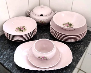 HUTSCHENREUTHER PORCELAINE ROSE DESIREE "RÖSCHEN" Speiseservice 6 Pers. 16 Teile - Bild 1 von 20