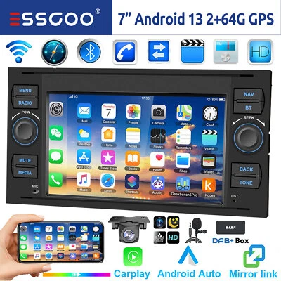 Für Ford Focus Kuga C S Max Transit Autoradio DAB+ 2+64G Android 14 Carplay Navi - Bild 1 von 4