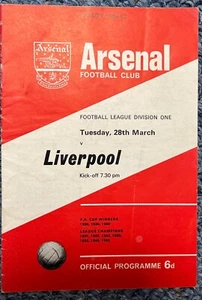 ARSENAL v LIVERPOOL (LEAGUE DIVISION ONE) 28th MARCH 1967 - Picture 1 of 3
