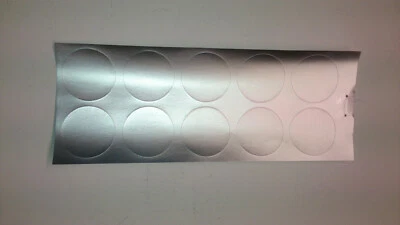 Alu Prüflochverschluss selbstklebend 1 Bogen = 10 Aufkleber - Bild 1 von 2