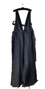 Anthropologie Pilcro Womens Deep V-Neck Jumpsuit Wide Leg Black Size 34 Casual - Picture 1 of 15