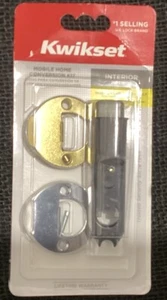 Kwikset Polished Brass Mobile Home Interior Door Conversion Kit 83229-001 - Picture 1 of 2