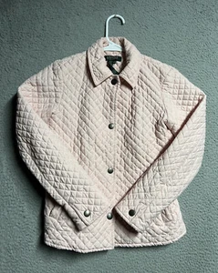 Ralph Lauren Quilted Puffer Jacket Petite Womens PP Baby Pink Snap Buttons - Picture 1 of 21