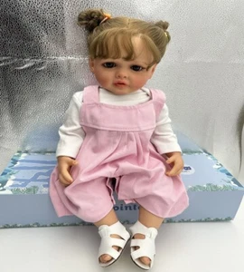 22 In Girl Reborn Baby Dolls Full Body Silicone Realistic Toddler Soft Doll Gift - Picture 1 of 4