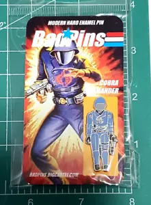 GI JOE CUSTOM BADPINS ARTIST FIGURAL 1.5" HARD ENAMEL PIN COBRA COMMANDER V1 - Picture 1 of 4