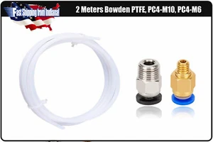 2 Meters PTFE Bowden Tube 1.75Mm Filament PC4-M10, Pc4-M6 Pneumatic Fittings - Afbeelding 1 van 4