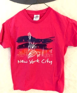 Girl's tee shirt. red with Statue of Liberty and New York City logo Size Medium - Picture 1 of 4