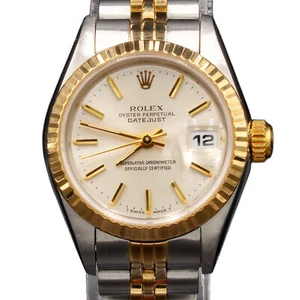 Ladies Rolex Two-Tone 18K/SS Datejust Watch Silver Dial Jubilee Band 69173 - Picture 1 of 8