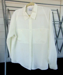Talbots Womens  Long Sleeve Button Up Shirt Blouse White Sz 12 NWOT - Picture 1 of 3