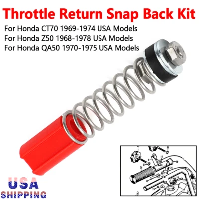Kit trasero a presión de retorno del acelerador para Honda CT70 1969-74 Z50 1968-78 QA50 1970-75 EE. UU. Foto 1 de 4