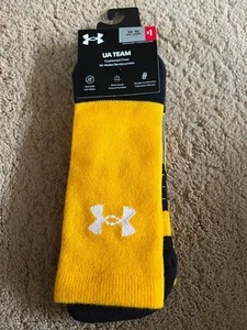 Calcetines de tripulación Under Armour UA Team amarillo blanco talla XL 13-16 1 par - Imagen 1 de 5