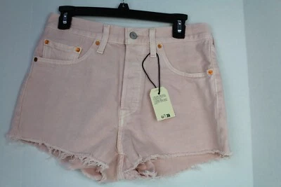 Nuevo con etiquetas Pantalones Cortos Levi’s 501 A High Rise Rosa Lavado Talla 28 Botón Mosca Foto 1 de 4