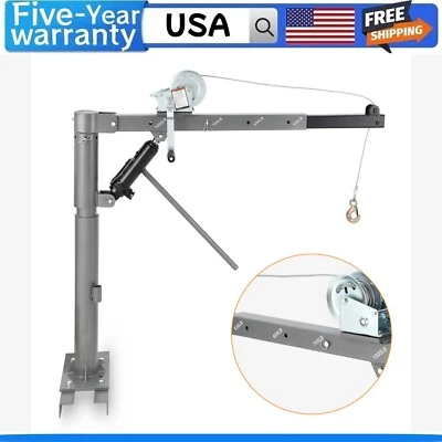 GRVEE 1000 lbs Truck Hoist Crane Heavy Duty Folding Truck-Mounted Crane Electric NEW