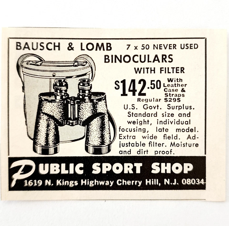 Binoculares Bausch & Lomb 1968 7x50 publicidad filtrada caza al aire libre E91E Foto 1 de 1