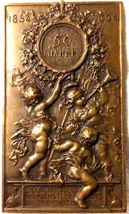 Kleine Bronzeplakette von H. Schwabe 1904 Nürnberger Künstlerverein - Picture 1 of 3