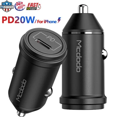 20W PD USB C Car Charger Adapter Fast Charginig for iPhone 15 14 13 12 Pro Max X - Image 1 of 4