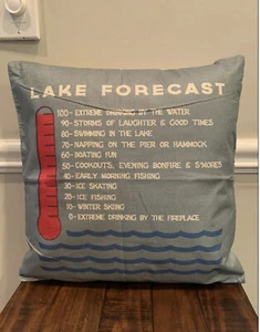 New 18x18” Throw Pillow Lake House Friends Vacation Lake Decor Gift READY! - Picture 1 of 5