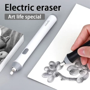 Electric Pencil Eraser Kit Highlights Sketch Drawing With 20pcs Rubber Refills - Picture 1 of 18