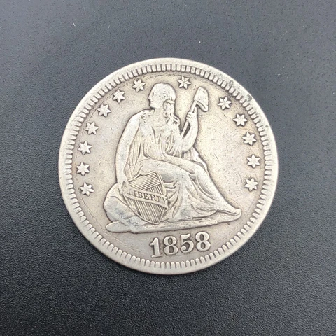 1858 Seated Liberty Quarter U.S Silver Coin Cover