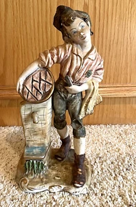 Capodimonte? Italienische Figur Bäcker Porzellan Hausierer Brunnen Brotkorb Torte - Bild 1 von 11