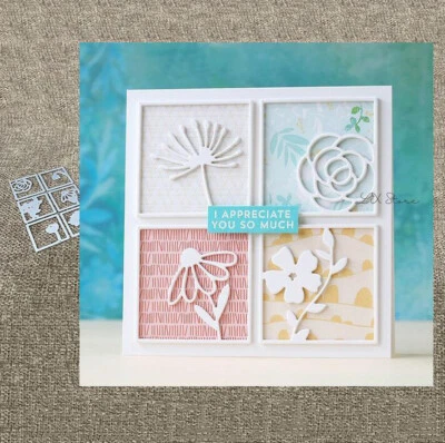 Flower Frame Metal Cutting Dies Scrapbooking Paper Crafts Embossing Stencils Diy