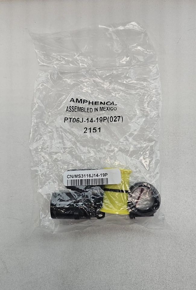 Conector Amphenol PT06J-14-19P (027), MIL-C-26482 Serie 1, Contactos de Soldadura Foto 1 de 2