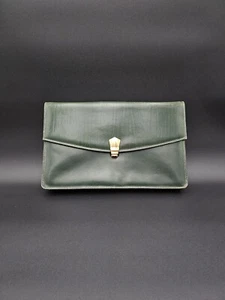 Vintage 1970 Oscar De La Renta Forest Green Envelope Clutch - Picture 1 of 13