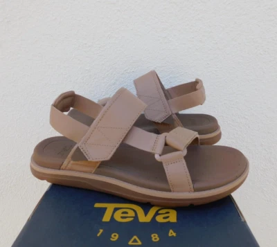 TEVA OJO DE TIGRE MARRÓN MADERA SANDALIAS DE CUERO CON CORDONES, MUJER US 10/ EUR 41 ~NUEVAS Foto 1 de 4