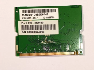 PIRELLI BROADCOM BCM94318MPG Mini Scheda PCI Wireless 802.11b/g 2.4  WLAN WiFi - Immagine 1 di 2