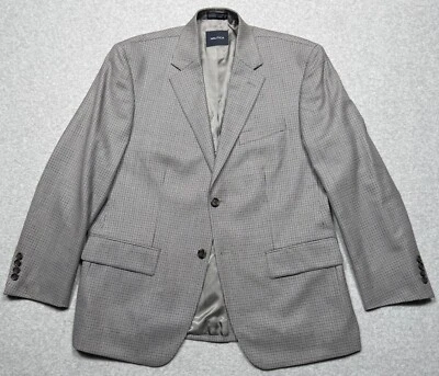 Куртка мужская Nautica Blazer 40S коричневая гончая клетчатая шерсть спортивное пальто на 2 пуговицах - Изображение 1 из 4