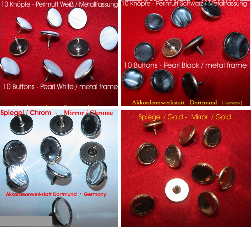 10 Akkordeon Knöpfe, boutons accordéon, botones acordeón, 10 accordion Buttons,  - Image 1 of 1